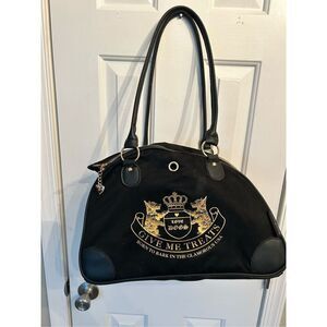 Juicy couture black pet carrier “give me treats” rare luxury